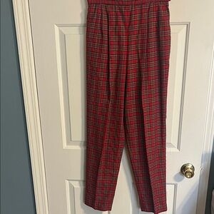 Red Plaid Ladies Pants